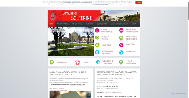 Security scan screenshot of https://comune.solferino.mn.it