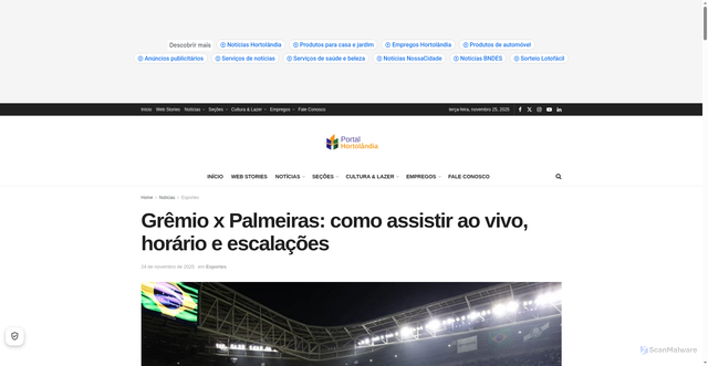 Security scan screenshot of https://portalhortolandia.com.br/noticias/esporte/gremio-x-palmeiras-como-194920/
