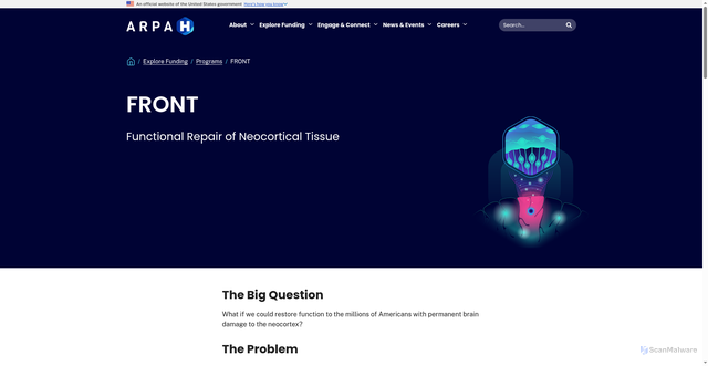 Security scan screenshot of https://arpa-h.gov/explore-funding/programs/front