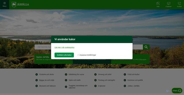 Security scan screenshot of https://www.jarfalla.se/