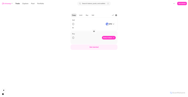 Security scan screenshot of http://web-git-06-17-featwebaddportfoliopoolsanimatednu-18150b-uniswap.vercel.app/swap