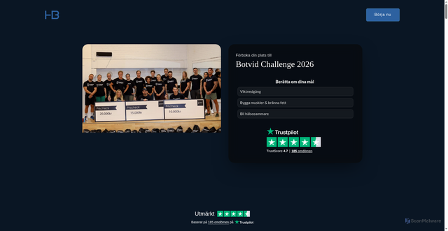 Security scan screenshot of https://hampusbotvid.se/