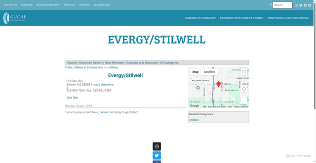 Security scan screenshot of https://member.olathe.org/Utilities/EvergyStilwell-720