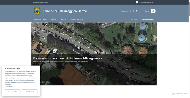 Security scan screenshot of https://www.comune.salsomaggiore-terme.pr.it/