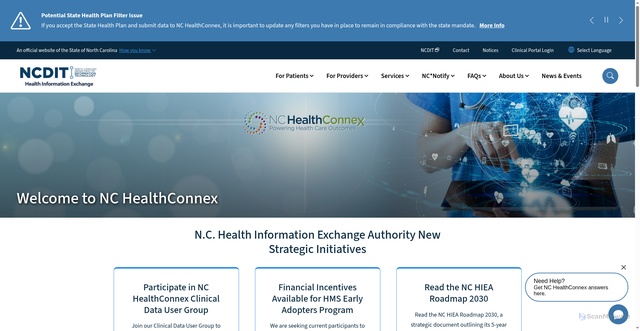 Security scan screenshot of https://hiea.nc.gov