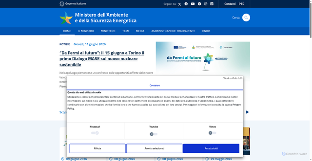 Security scan screenshot of https://www.mite.gov.it