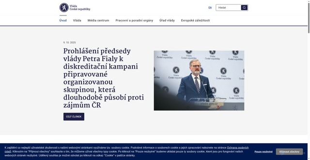 Security scan screenshot of https://vlada.gov.cz/