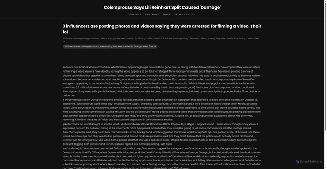Security scan screenshot of https://donotdisturbtvhugo-7h5hb3r2jc.edgeone.app/22202-3-influencers-are-posting-photos-and-videos-saying-they-were-arrested-for-filming-a-video-their-fol.html