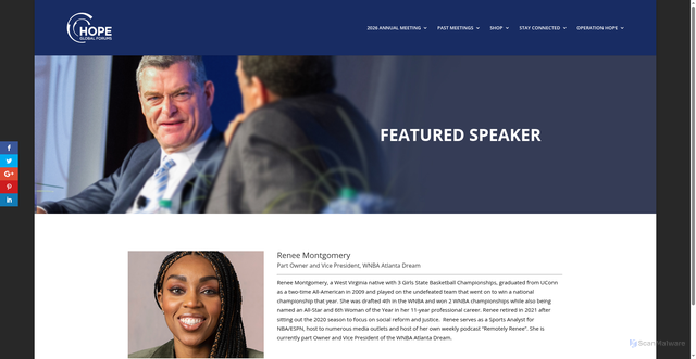 Security scan screenshot of https://hopeglobalforums.org/speaker/renee-montgomery/