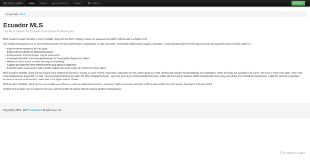 Security scan screenshot of https://mls.mls-ecuador.com