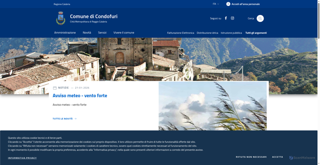 Security scan screenshot of https://www.comune.condofuri.rc.it/