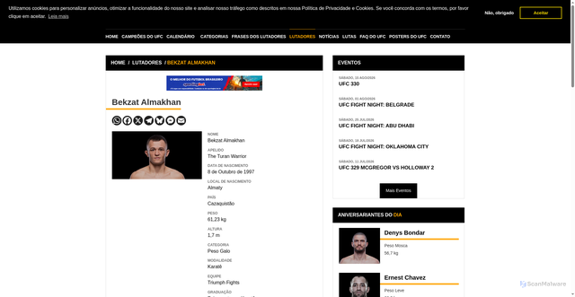 Security scan screenshot of https://www.supermma.com/lutadores/bekzat-almakhan/