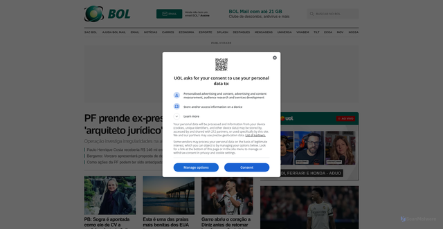 Security scan screenshot of https://bol.com.br