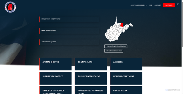Security scan screenshot of https://prestoncountywv.gov/