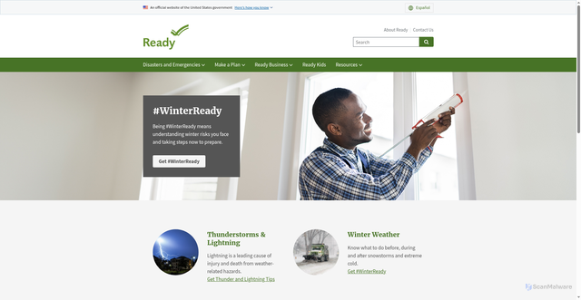 Security scan screenshot of https://ready.gov/