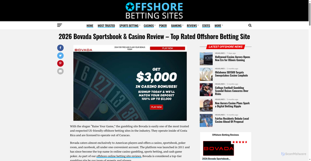 Security scan screenshot of https://www.offshorebettingsites.net/reviews/bovada/