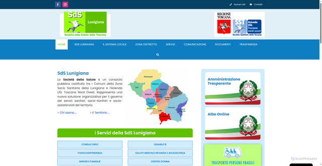 Security scan screenshot of https://sdslunigiana.it/