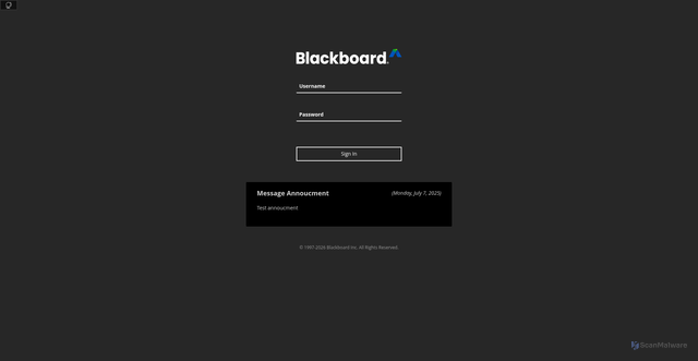 Security scan screenshot of https://bme-o.blackboard.com