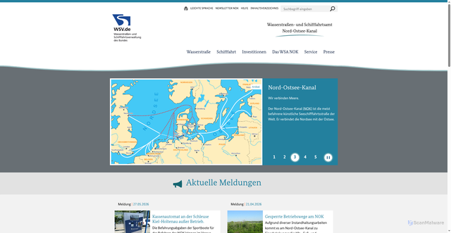 Security scan screenshot of http://www.wsa-kiel.wsv.de