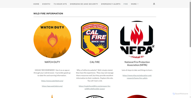 Security scan screenshot of https://aaep.info/fire