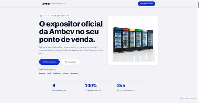 Security scan screenshot of https://ambev-comercios.vercel.app/