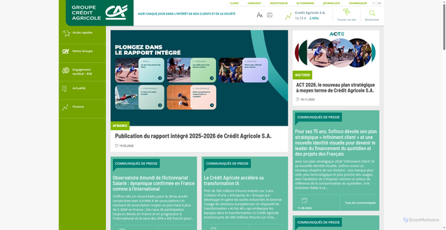 Security scan screenshot of http://credit-agricole-sa.fr/