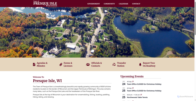 Security scan screenshot of https://presqueislewi.gov/