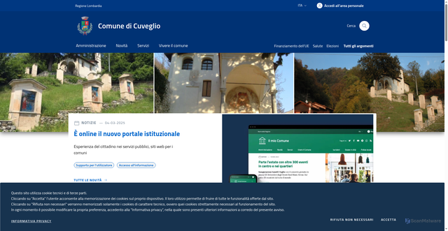 Security scan screenshot of https://www.comune.cuveglio.va.it