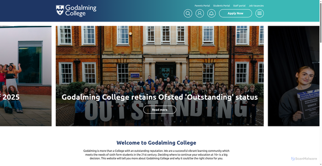 Security scan screenshot of https://www.godalming.ac.uk/