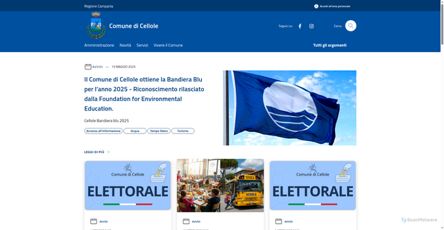 Security scan screenshot of https://www.comunedicellole.it/it