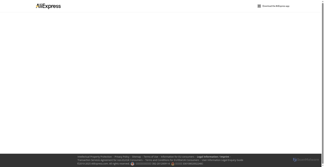 Security scan screenshot of https://csp.aliexpress.com