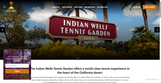 Security scan screenshot of https://indianwellstennisgarden.com/