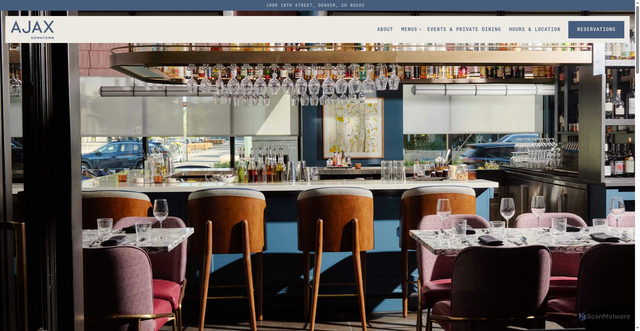 Security scan screenshot of https://www.ajaxrestaurant.com/
