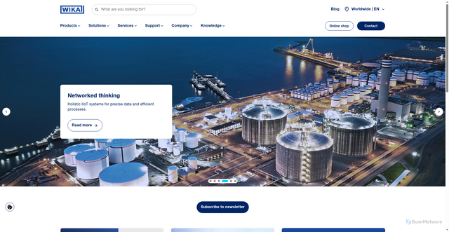 Security scan screenshot of https://www.wika.com