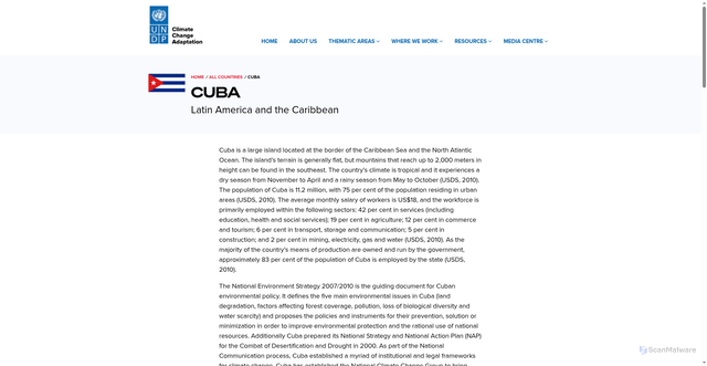 Security scan screenshot of https://www.adaptation-undp.org/explore/latin-america-and-caribbean/cuba