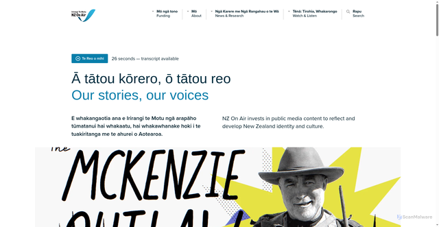 Security scan screenshot of https://www.nzonair.govt.nz/