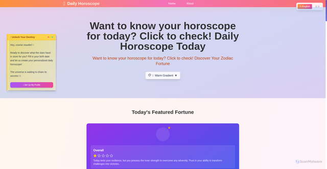 Security scan screenshot of https://dailyhoroscopetoday.org/