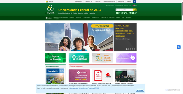 Security scan screenshot of https://www.ufabc.edu.br/