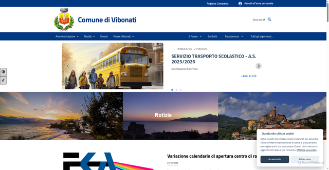 Security scan screenshot of https://www.comune.vibonati.sa.it/