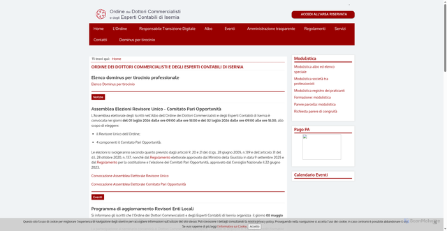Security scan screenshot of https://www.odcec.isernia.it