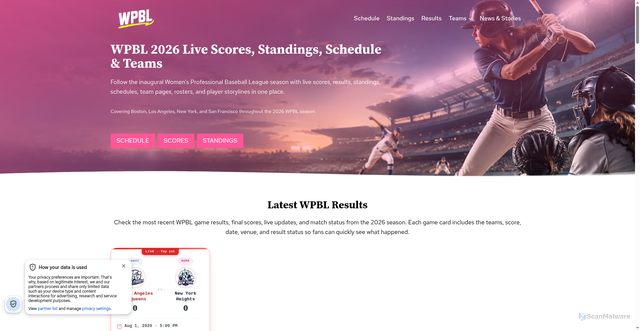 Security scan screenshot of https://wpblscores.com/
