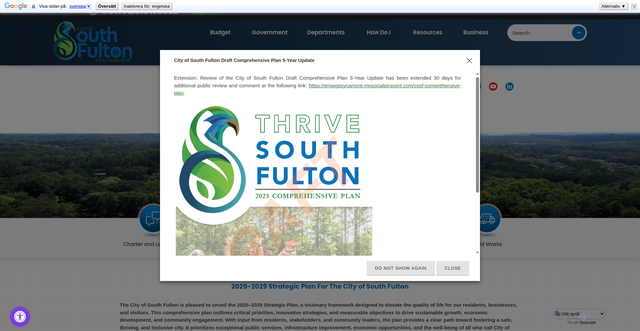 Security scan screenshot of https://www.cityofsouthfultonga.gov/