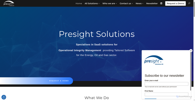 Security scan screenshot of https://presight.com