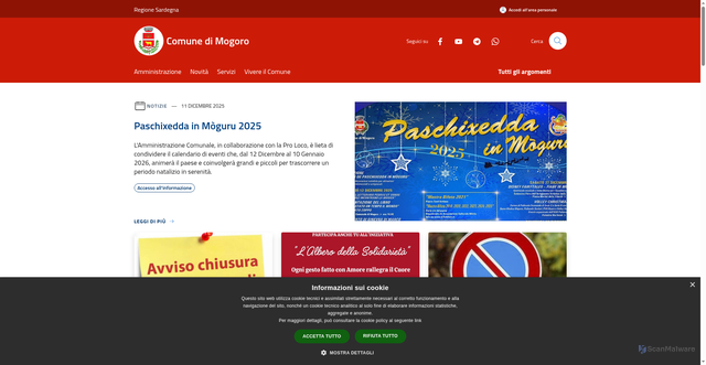 Security scan screenshot of https://www.comune.mogoro.oristano.it/it