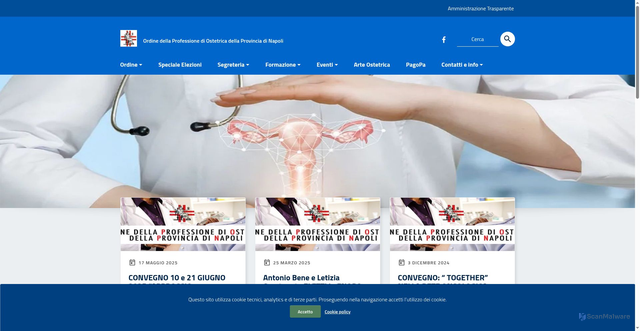 Security scan screenshot of https://www.ordineostetrichenapoli.it/