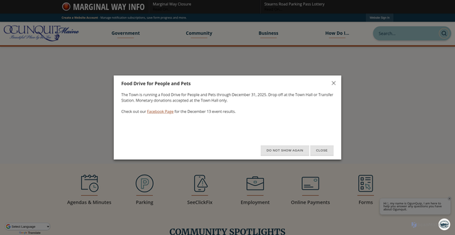 Security scan screenshot of https://ogunquit.gov/