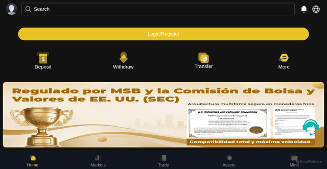 Security scan screenshot of https://bitmartsweb.com/