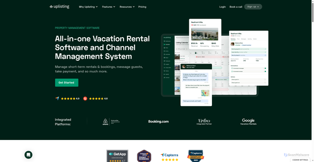 Security scan screenshot of https://uplisting.io