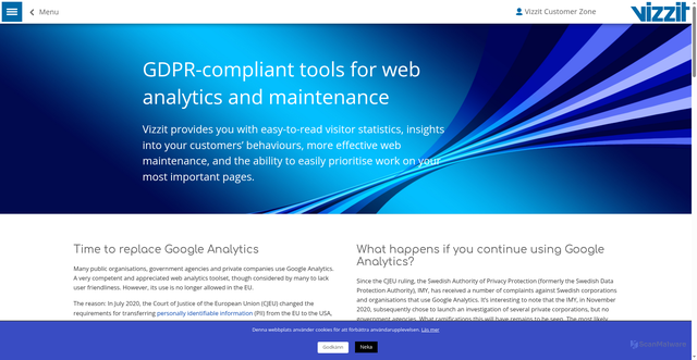 Security scan screenshot of https://www.vizzit.se/