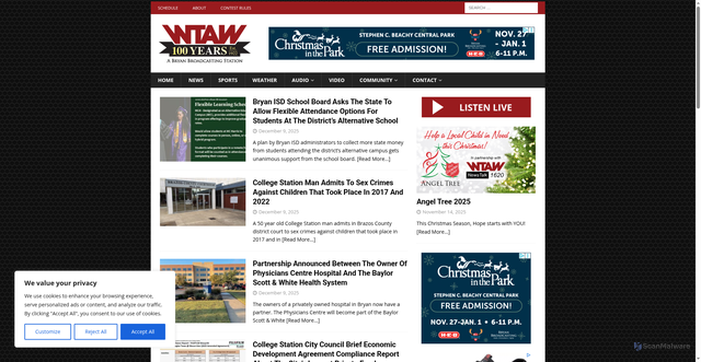 Security scan screenshot of https://wtaw.com/